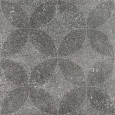 Solostone 90x90x3 cm Hormigon Flower Black