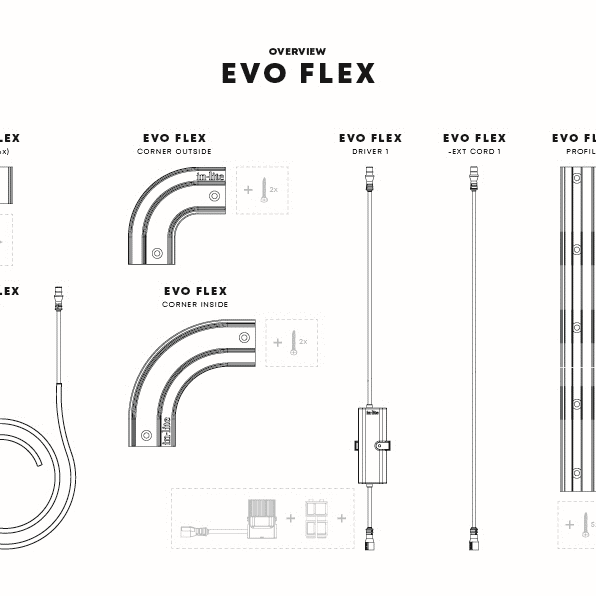 Evo Flex Clips   -  Black